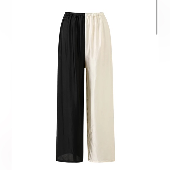 Fashion Brand Company Pants - NWT fashion brand company satin two toned pants black ivory medium